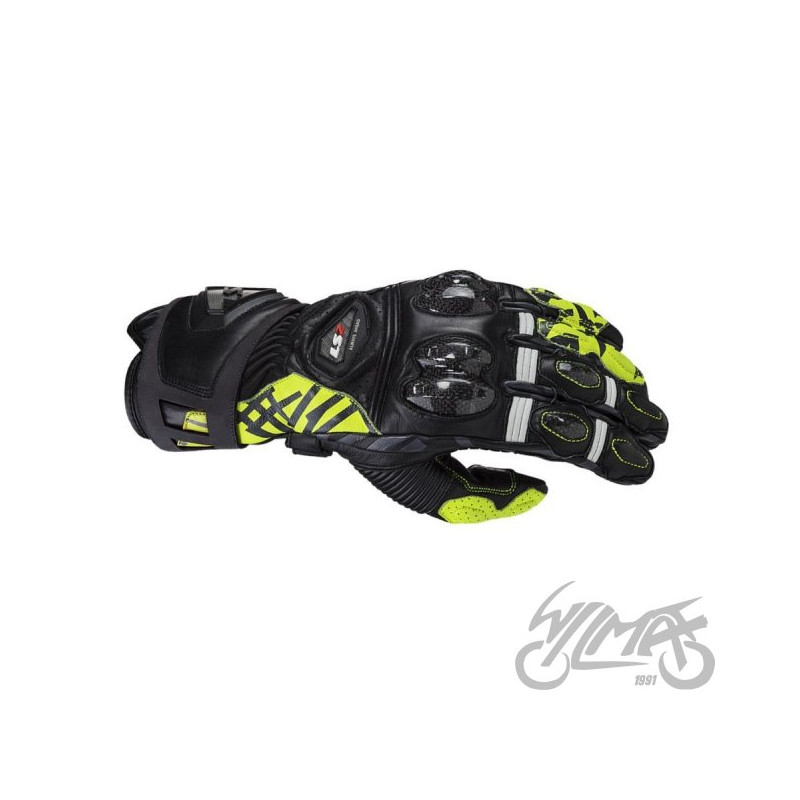 RĘKAWICE LS2 FENG RACING BLACK H-V YELLOW M