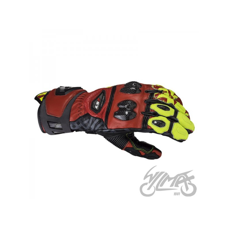 RĘKAWICE LS2 FENG RACING RED H-V YELLOW L