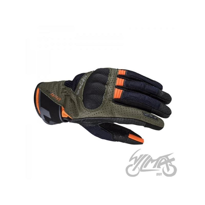 RĘKAWICE LS2 AIR RAPTOR MAN GREEN BLUE H-V ORANGE