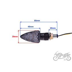 KIERUNKOWSKAZ BIAŁY KLOSZ LED CARBON LEWY TYŁ