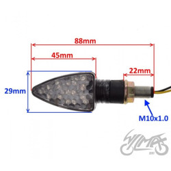 KIERUNKOWSKAZ BIAŁY KLOSZ LED CARBON LEWY TYŁ