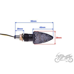 KIERUNKOWSKAZ BIAŁY KLOSZ LED CARBON PRAWY TYŁ