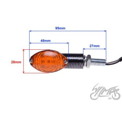 KIERUNKOWSKAZ CARBON POMARAŃCZOWY KLOSZ LED