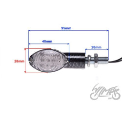 KIERUNKOWSKAZ CARBON BIAŁY KLOSZ LED