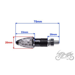 KIERUNKOWSKAZ MINI CARBON BIAŁY KLOSZ LED