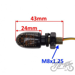 KIERUNKOWSKAZ CZARNY CIEMNY KLOSZ MINI LED