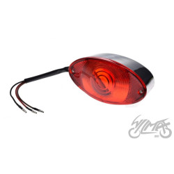 LAMPA TYŁ CHROM CZERWONY KLOSZ