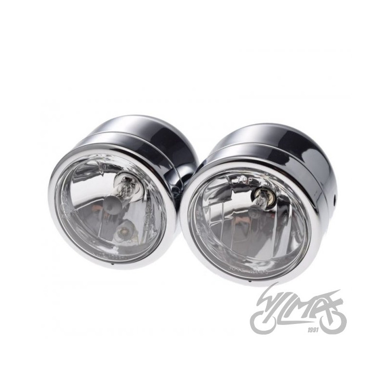 LAMPA H7 + H4 ECE ZESTAW 110mm CHROM