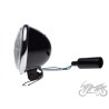 LAMPA 5-3/2" H4 12V CZARNA / RAMKA CHROM Emark
