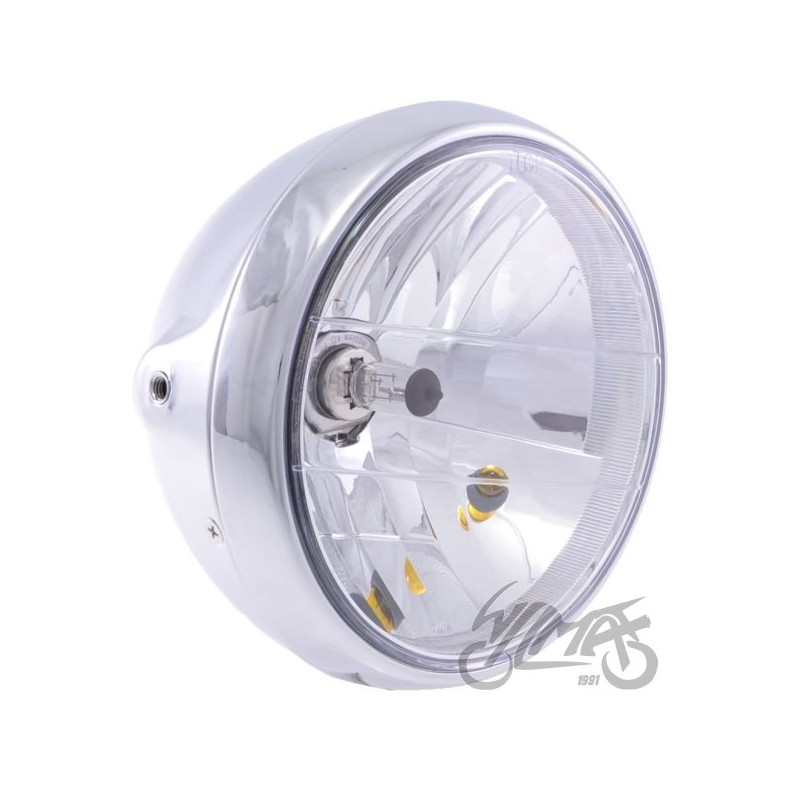 LAMPA PRZÓD 7" BOCZNE MOCOWANIE H4 CHROM