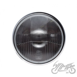 LAMPA 7" H4 12V CZARNA / RAMKA CHROM Emark