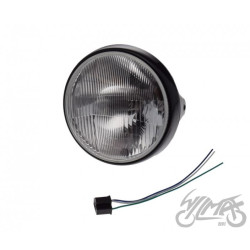 LAMPA 7" H4 12V CZARNA / RAMKA CZARNA Emark