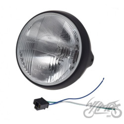 LAMPA 7" H4 12V CZARNA / RAMKA CZARNA Emark MATT