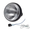 LAMPA 7" H4 12V CZARNA / RAMKA CZARNA Emark MATT