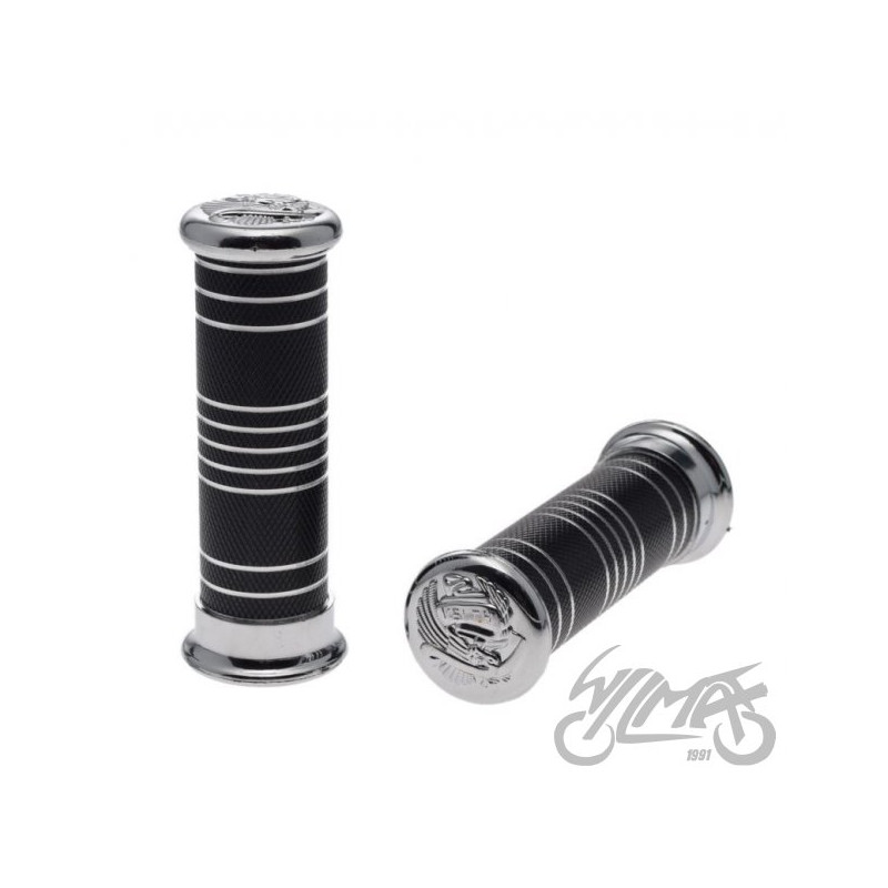 MANETKA METAL RYFLOWANA 7/8"+1" CZARNA