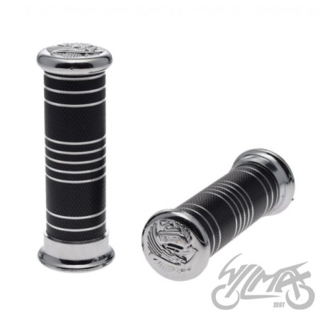 MANETKA METAL RYFLOWANA 7/8"+1" CZARNA