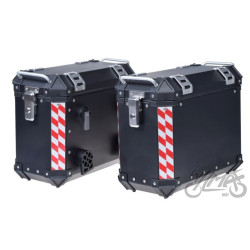 KUFER BOCZNY ALUMINIOWY CZARNY Z ZAMKIEM 2 SZT KPL