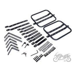 KUFER BOCZNY ALUMINIOWY CZARNY Z ZAMKIEM 2 SZT KPL