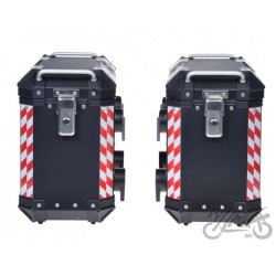 KUFER BOCZNY ALUMINIOWY CZARNY Z ZAMKIEM 2 SZT KPL