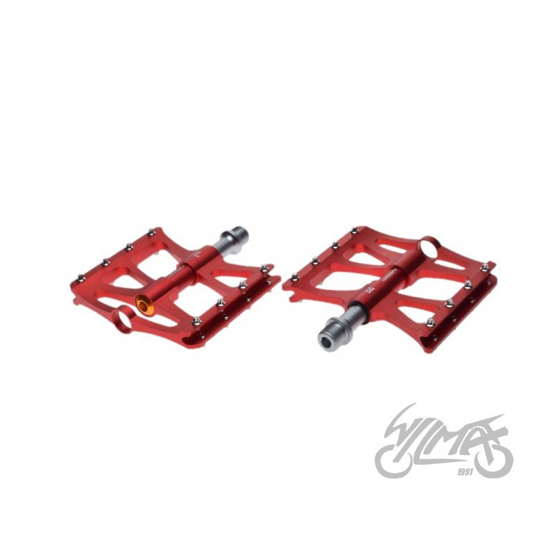 PEDAŁ ROWEROWY ALU PLATFORMOWY CZERWONE CNC 2 SZT