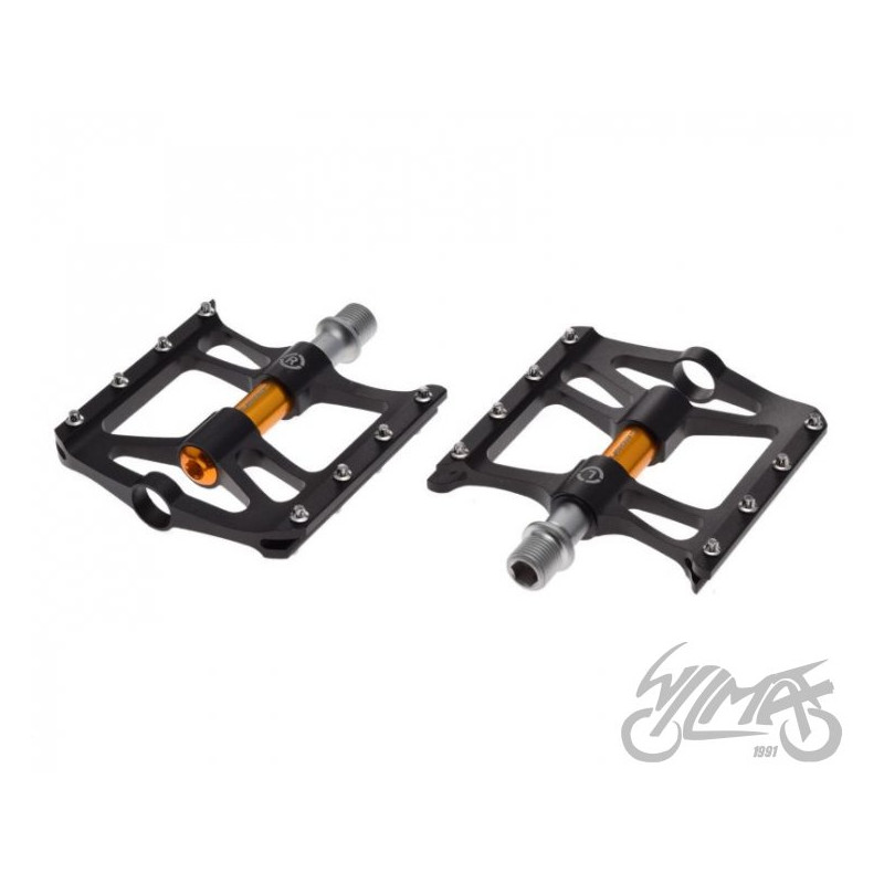 PEDAŁ ROWEROWY ALU PLATFORMA CZARNO-ZŁOTE CNC 2SZT