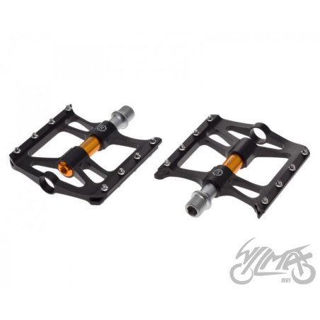PEDAŁ ROWEROWY ALU PLATFORMA CZARNO-ZŁOTE CNC 2SZT