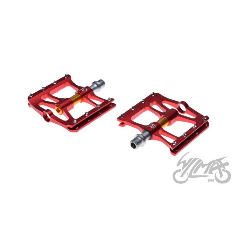 PEDAŁ ROWEROWY ALU PLATFORMOWY CZERWONE CNC 2 SZT