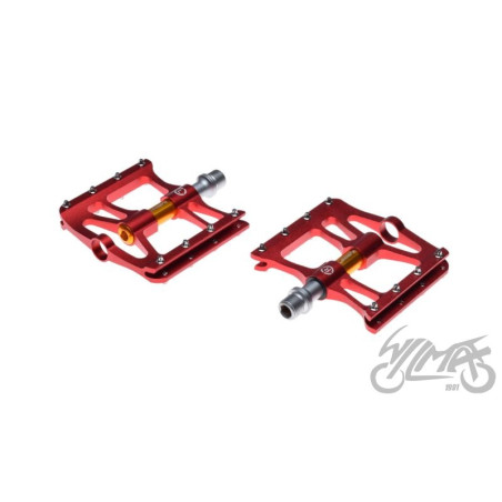 PEDAŁ ROWEROWY ALU PLATFORMOWY CZERWONE CNC 2 SZT