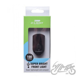 LAMPA D-LIGHT ROWEROWA PRZÓD LED 100 LUMENÓW USB