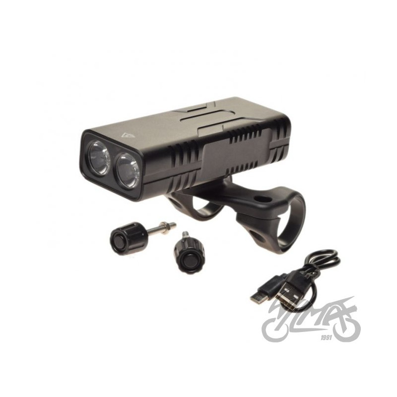 LAMPA ROWEROWA PRZÓD 2 LED ALU 850 LM 10000 mAh