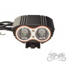 LAMPA ROWEROWA PRZÓD 2 x LED CZARNA 4800 mAh