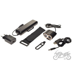 LAMPA ROWEROWA PRZÓD 2 x LED CZARNA 10000 mAh