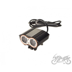 LAMPA ROWEROWA PRZÓD 2 x LED CZARNA 10000 mAh