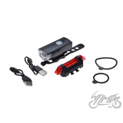 LAMPA ROWEROWA PRZÓD TYŁ LED USB kpl. 2 szt.
