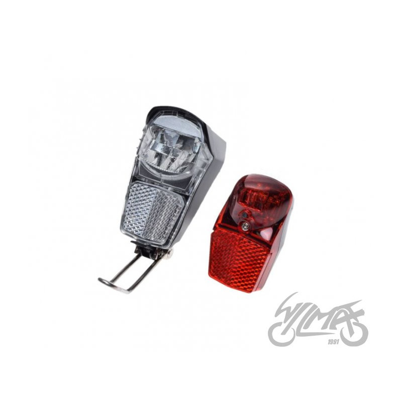 LAMPA ROWEROWA PRZÓD + TYŁ LED 2 + BATERIE 4 SZT