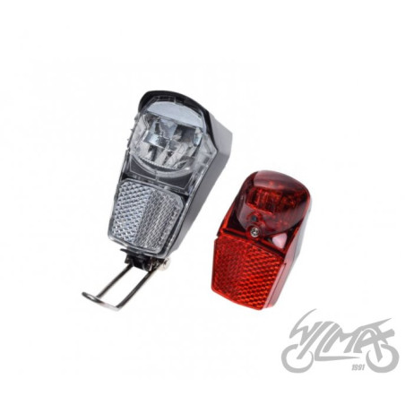 LAMPA ROWEROWA PRZÓD + TYŁ LED 2 + BATERIE 4 SZT
