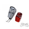 LAMPA ROWEROWA PRZÓD + TYŁ LED 2 + BATERIE 4 SZT