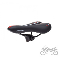 SIEDZENIE ROWEROWE MTB CZARNO/CZERWONO/BIAŁE