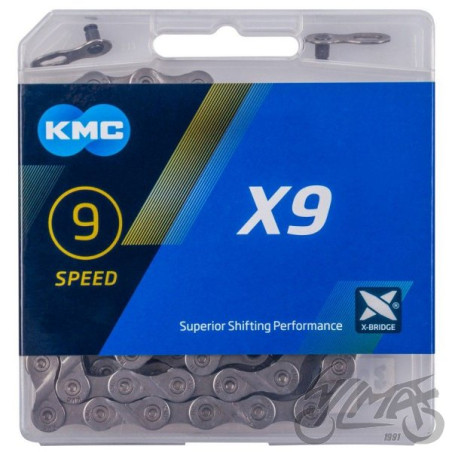 ŁAŃCUCH ROWEROWY KMC X9 1/2" x 11/128" 114L