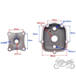 GŁOWICA CYLINDRA DO DERBI APRILIA 2018-  50CC WODA