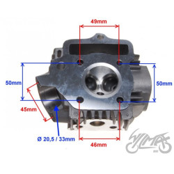 GŁOWICA CYLINDRA 110 CC 4T 52 mm BEZ WAŁKA