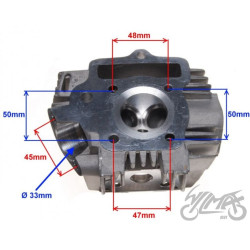 GŁOWICA CYLINDRA 110 CC 4T 52 mm Z WAŁKIEM ROZRZĄD