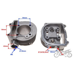 CYLINDER + GŁOWICA 150 CC 4T 57,40 mm