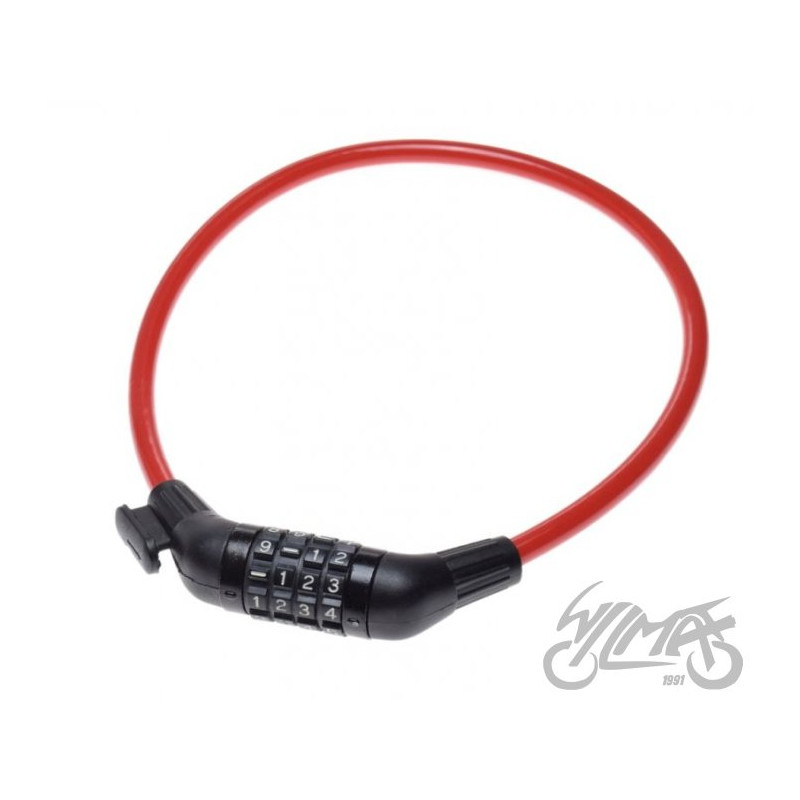ZABEZPIECZENIE LINKA SPIRALA SZYFR 10X650 CZERWONA
