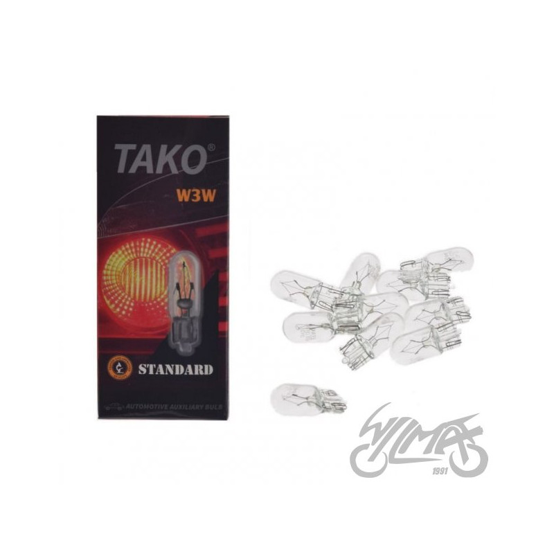 ŻARÓWKA 12V 3W W3W OPK 10 SZT BEZ EEC TAKO