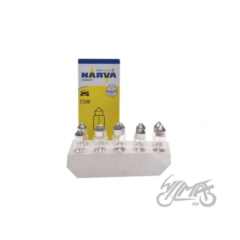 ŻARÓWKA 12V C5W RURKA OPK 10 SZT NARVA 36mm