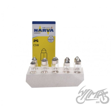 ŻARÓWKA 12V C5W RURKA OPK 10 SZT NARVA 36mm