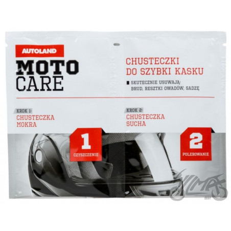 Moto Care - Chusteczki do kasku sucha + mokra