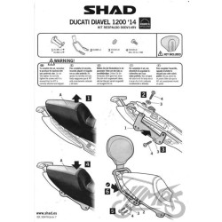 OPARCIE PASAŻERA SHAD DO DUCATI DIAVEL CZARNE
