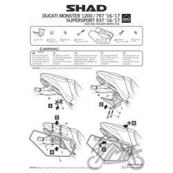 STELAŻ DO SAKW PÓŁSZTYWNYCH SHAD DO DUCATI MONSTER